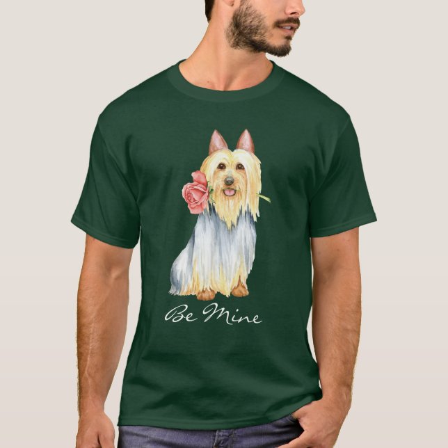 Camisa T namorados Rosa Silky Terrier (Frente)