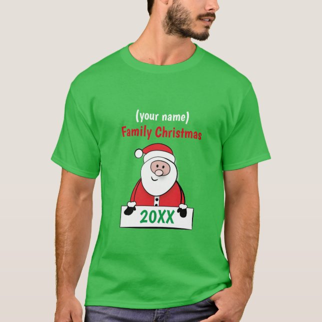 Camisa T - Natal Personalizado da Família - adicio (Frente)