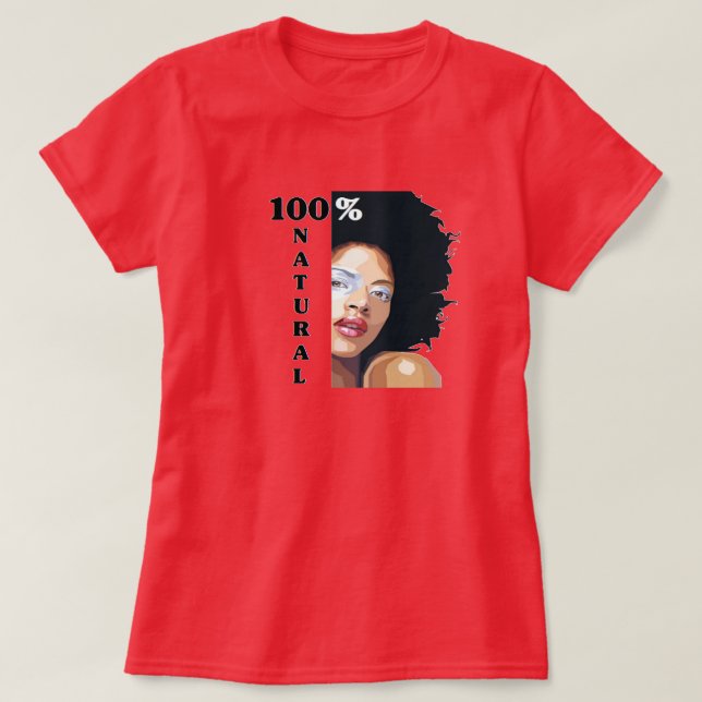 Camisa T natural de 100% (Frente do Design)