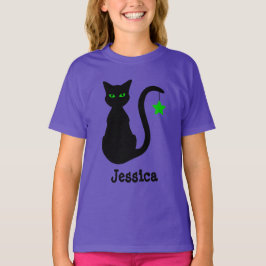 Camisa T-Nome de Gato Preto (Criança)