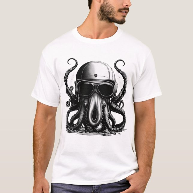 Camisa T Octopus do Explorador do Mar Profundo (Frente)