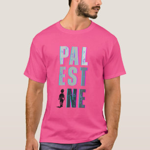 Camisa-T PALESTINA - Camisa de Protesto Rosa-Códig