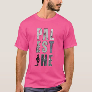 Camisa-T PALESTINA - Camisa de Protesto Rosa-Códig