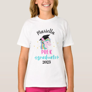 Camisa T personalizada de formando pré-K unicorn