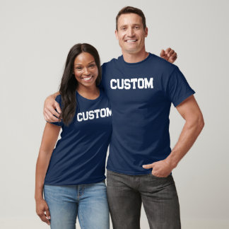 Camisa T PERSONALIZADA marinho e branca