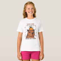 Camisa T Personalizada Pixel Capybara — Nome Perso