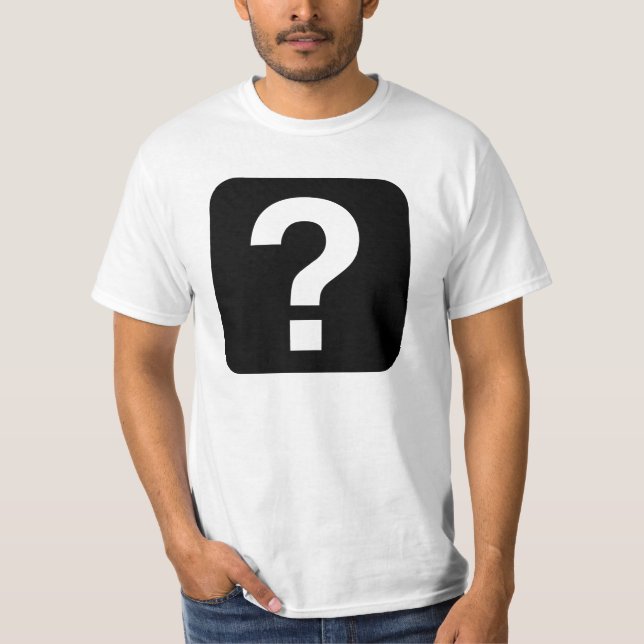 Camisa T, Ponto de interrogação ao quadrado (Frente)