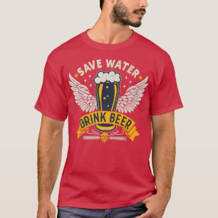 Camisa T Premium de Beer Beer Água para Consumo Hu