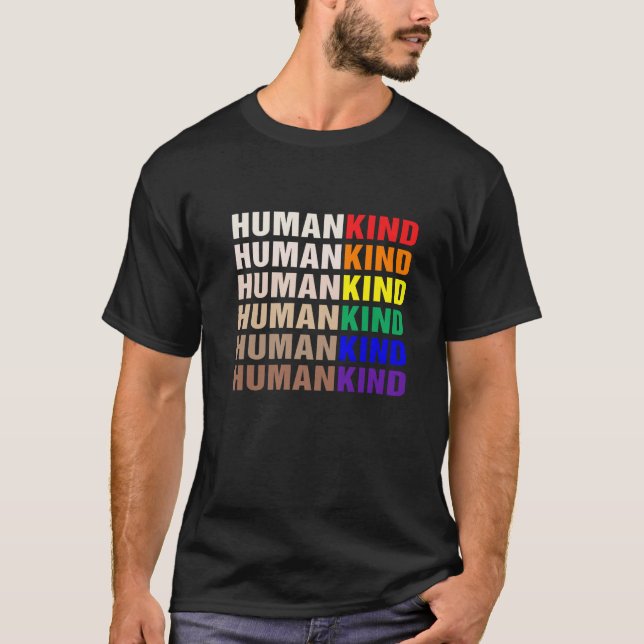 Camisa T Premium LGBT Inspiracional HUMANKIND (Frente)