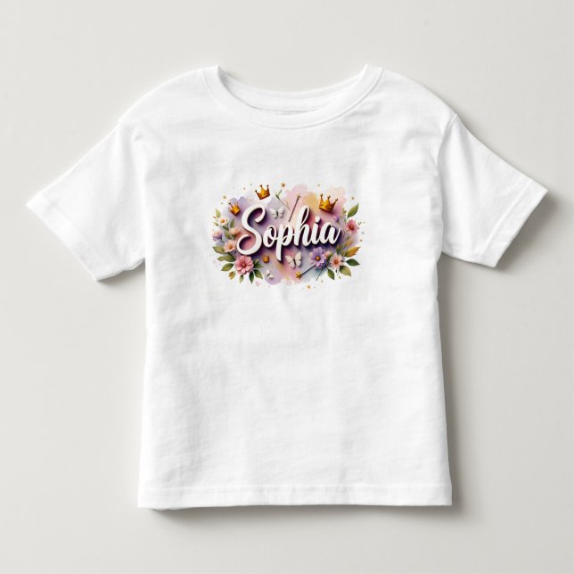 Camisa T, Princesa Floral Personalizada (Frente)