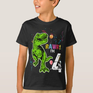 Camisa T-Rex de aniversário personalizada do Dino