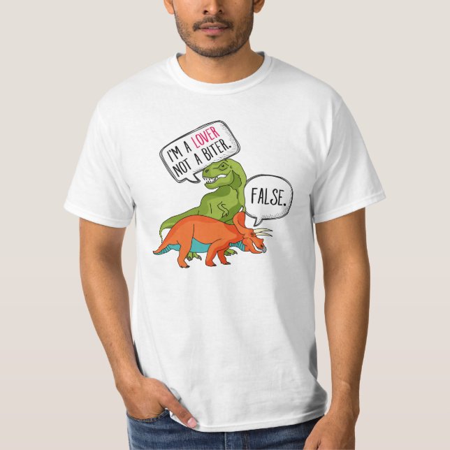 Camisa T-Rex Engraçada Dinossauro Tricerátops Eu s (Frente)