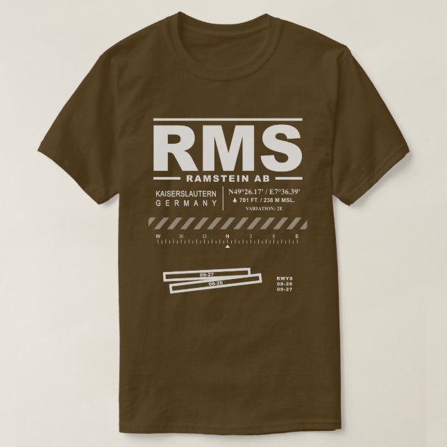 Camisa T RMS da base aérea Ramstein (Frente do Design)
