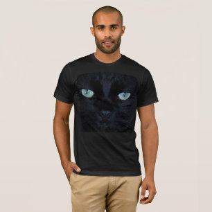 Camisa T - Rosto de Gato Preto
