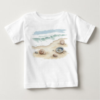 Camisa T-Shirt Bolsa Praia Aquarela Concha & Areia
