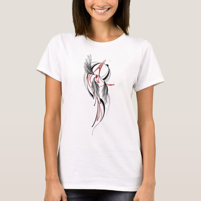 Camisa T-Shirt da Wing Line Art - T Artística Mode (Frente)