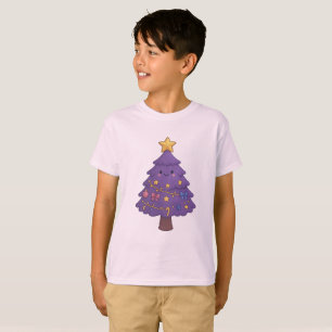 Camisa (T-shirt) Infantil Arvore de Natal Roxinha