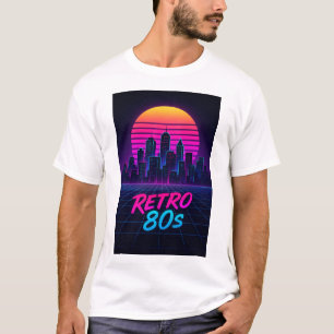 Camisa T-Skyline de Cidade Síntron dos anos 80