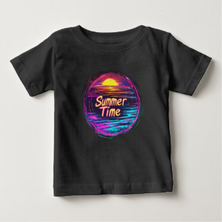 Camisa T Sunset Retro Vibrante "Horário de Verão"