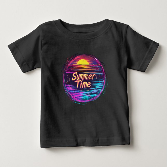 Camisa T Sunset Retro Vibrante "Horário de Verão" (Frente)
