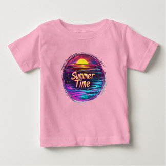 Camisa T Sunset Retro Vibrante "Horário de Verão"