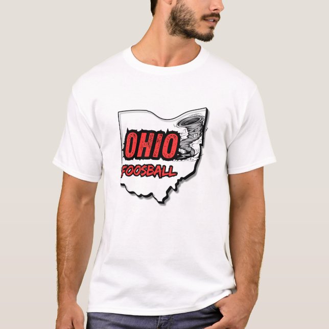Camisa T-Tornado de Ohio Foosball - Vermelho (Frente)