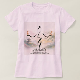 Camisa Tai Chi com definição de "Nameste".