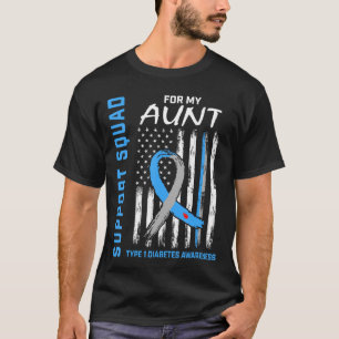 Camisa Tia Diabetes Tipo 1 Bandeira Americana Apoi