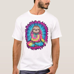 Camisa Tie-Dy de Preguiça Hippie com Símbolo da Pa