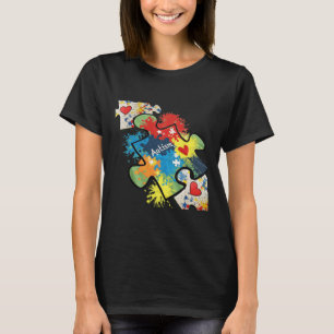 Camisa Tie Dye Peças de Puzzle Conscientização do 