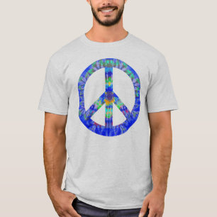 Camisa tingida laço do sinal de paz