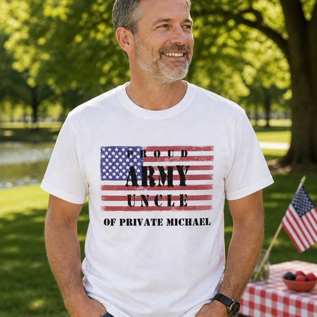 Camisa Tio do Exército Orgulhoso Camiseta Patrióti (Proud Army Uncle Shirt Patriotic Flag T-shirt)