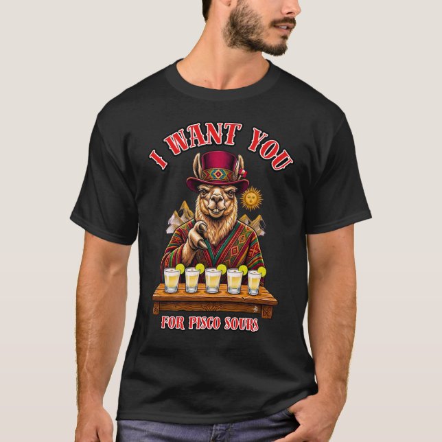 Camisa Tio Sam Peru Llama Pisco Sour Inka 1821 (Frente)