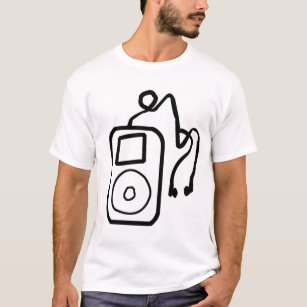 Camisa tirada do Tshirt do T do contraste de iPod