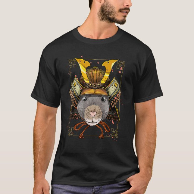 Camisa Tomment Rat Samurai Mouse Japonês Guerreiro (Frente)