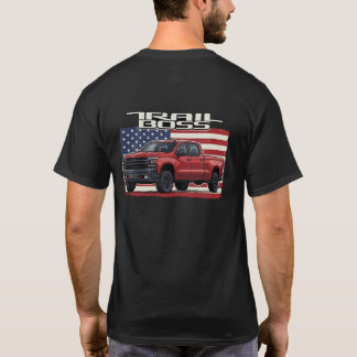 Camisa Trail Boss patriótica Caminhão Vermelho Ame
