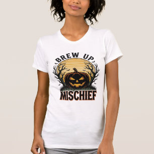 Camisa Travessura de Abóbora Gráfico Vintage de Ha