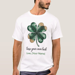 Camisa Trevo de Quatro Folhas Sentindo-se Sortudo