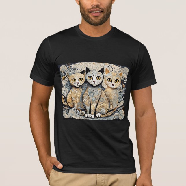 Camisa Tri-Blend acalmando gatos (Frente)
