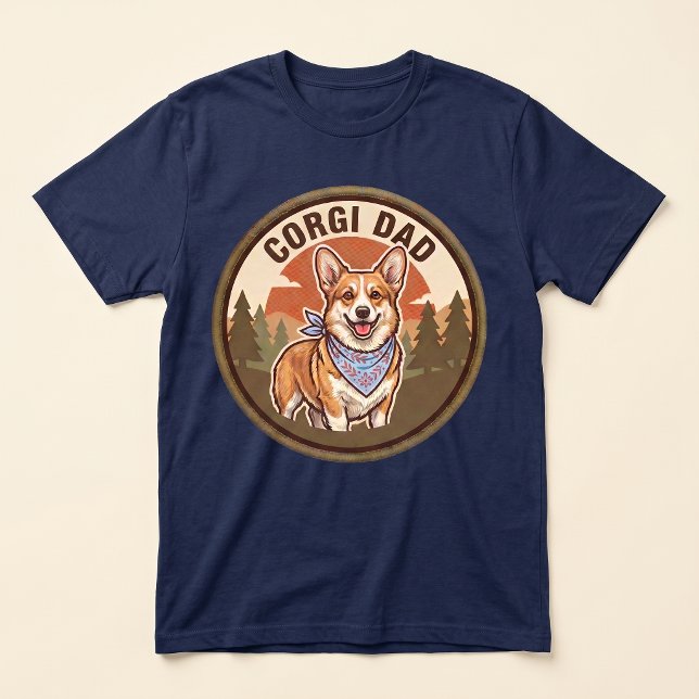Camisa Tri-blend Corgi Dad | Presente para Pai de  (Criador carregado)