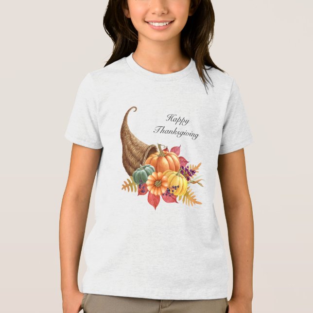 Camisa Tri-Blend Cornucópia de Ação de Graças (Frente)