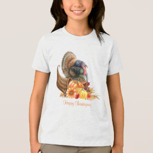 Camisa Tri-Blend de Cornucópia do Dia de Ação de G