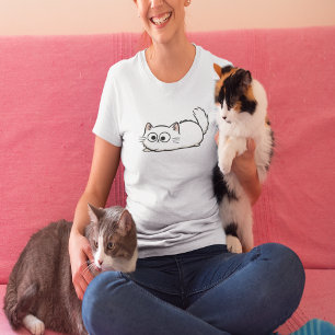 Camisa Tri-Blend de Gato com Rabo Fofinho e Estran
