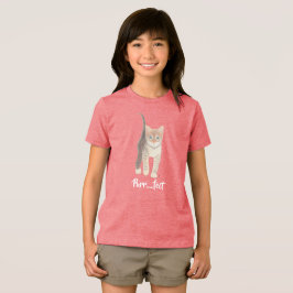 Camisa Tri-Blend Menina Gatinho Rajado