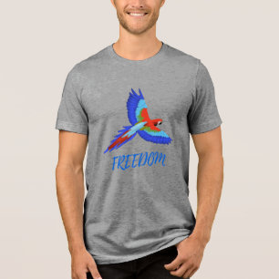 Camisa Tri-blend Vibrante Papagaio Arara Liberdade