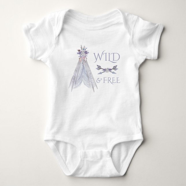 Camisa Tribal Boho Teepee para Meninas Bebês (Frente)