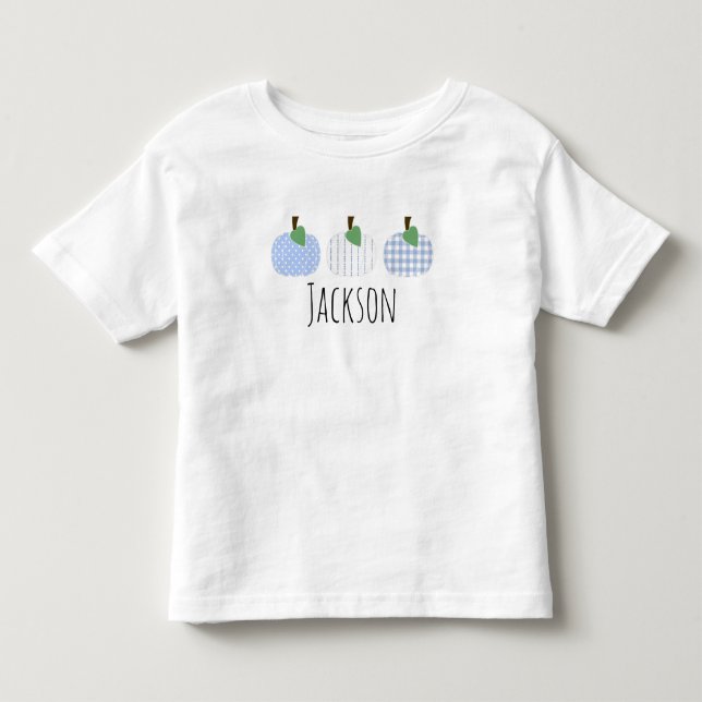 Camisa Trio de Menino Pequeno Azul Claro Abóbora (Frente)
