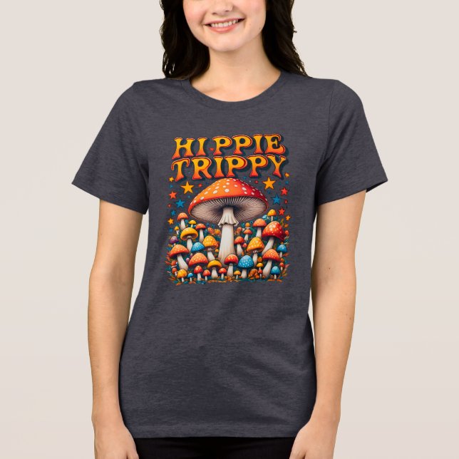 Camisa Trippy Paz Cogumelo Boho Hippie (Frente)