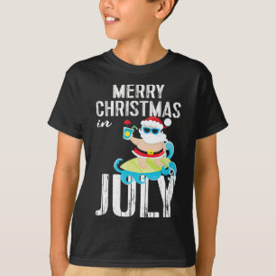 Camisa Tropical de Natal em Julho do Papai Noel Su