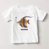 Camisa tropical dos peixes de Havaí